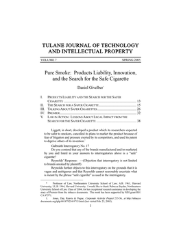 Tulane Journal of Technology and Intellectual Property