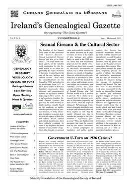 Ireland's Genealogical Gazette (June 2013).Pub