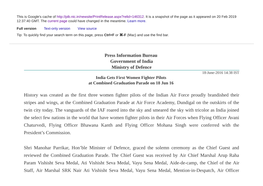 Press Information Bureau Government of India Ministry of Defence History