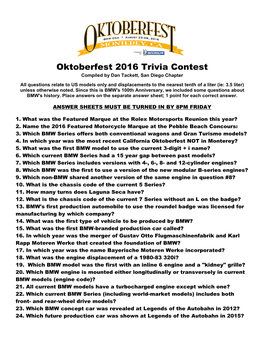 Trivia Contest Questions