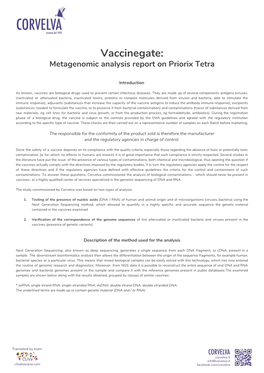 Vaccinegate: Metagenomic Analysis Report on Priorix Tetra