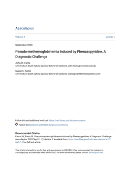 Pseudo-Methemoglobinemia Induced by Phenazopyridine, a Diagnostic Challenge