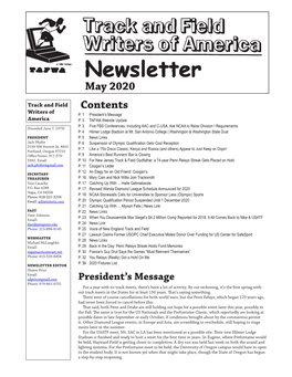 May 2020 Contents