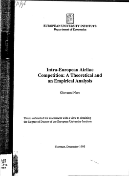 Intra-European Airline Competition: a Theoretical and an Empirical Analysis