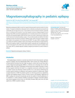 Magnetoencephalography in Pediatric Epilepsy