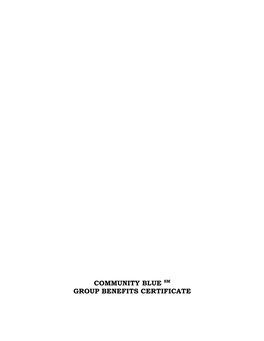 Community Blue Sm Group Benefits Certificate