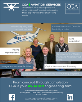 From Concept Through Completion, CGA Is Your AVIATION Engineering ﬁrm!