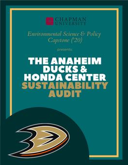 The Anaheim Ducks & Honda Center Sustainability Audit