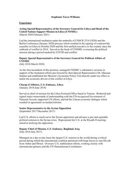 Stephanie Turco Williams's CV