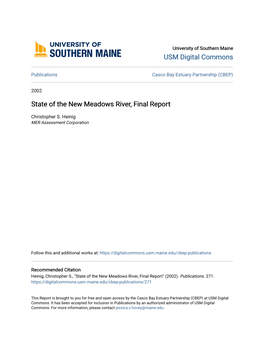 State of the New Meadows River, Final Report