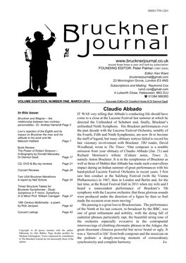 Claudio Abbado in This Issue: IT WAS Very Telling That Abbado’S Conducting Life Should Have