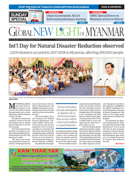 Int'l Day for Natural Disaster Reduction Observed