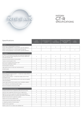 Nissan Gt-R Specifications