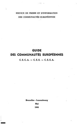 Guide Des Communautés Européennes