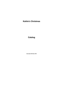 Kathie's Christmas Catalog