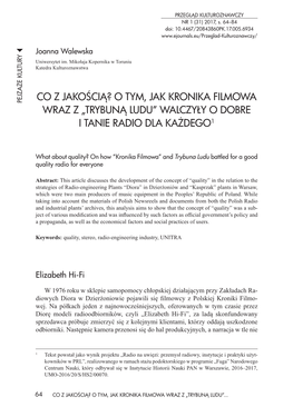 Co Z Jakością? O Tym, Jak Kronika Filmowa Wraz Z „Trybuną Ludu”