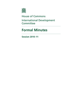 Formal Minutes