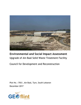 Environmental and Social Impact Assessment -Upgrade of Ain Baal