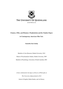 Femmes, Filles, and Hommes: Postfeminism and the Fatal(E) Figure