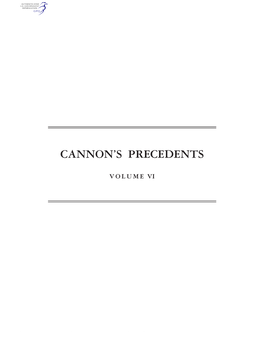 Cannon's Precedents