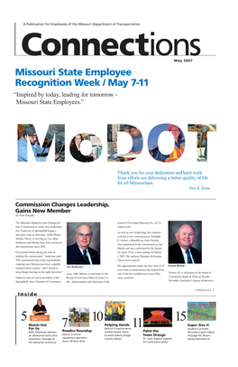 Missouri State Employee Recognition Week / May 7-11 “Inspired by Today, Leading for Tomorrow - Missouri State Employees.”