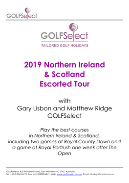 2019 Northern Ireland & Scotland Escorted Tour