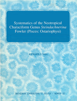 Systematics of the Neotropical Characiform Genus Steindachnerina Fowler (Pisces: Ostariophysi)