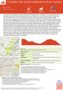 Yurrebilla Trail: Section 5(Morialta to River Torrens)