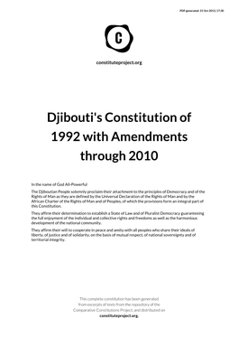 Constitution of the Republic of Djibouti