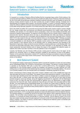 Impact Assessment of Bird Deterrent Systems at Offshore WHP on Seabirds