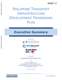 Philippine Transport Infrastructure Development Framework Plan (Framework Plan)