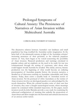 The Persistence of Narratives of Asian Invasion Within Multicultural Australia