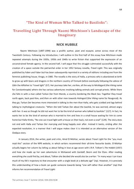 Travelling Light Through Naomi Mitchison's Landscape of The