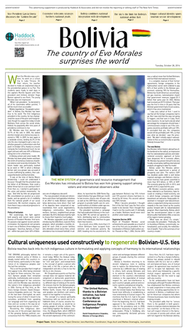 The Country of Evo Morales Surprises the World Tuesday, October 28, 2014