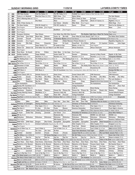 Sunday Morning Grid 11/25/18 Latimes.Com/Tv Times