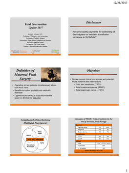 Definition of Maternal-Fetal Surgery