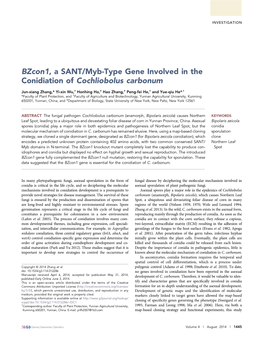 Bzcon1, a SANT/Myb-Type Gene Involved in the Conidiation of Cochliobolus Carbonum