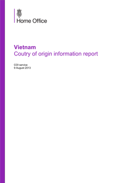 Vietnam Coutry of Origin Information Report