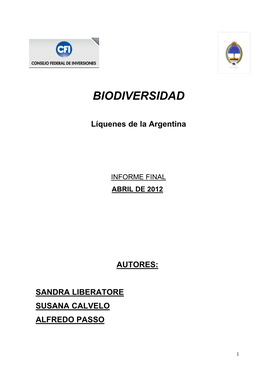 BIODIVERSIDAD Líquenes De La Argentina