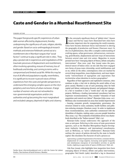 Caste and Gender in a Mumbai Resettlement Site