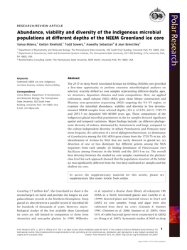 Abundance, Viability and Diversity of the Indigenous Microbial