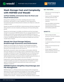 Slash Storage Cost and Complexity with MSP360 and Wasabi