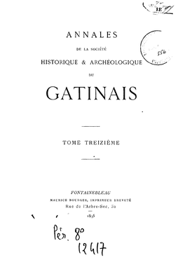 Annales Du Gâtinais, Volume 13