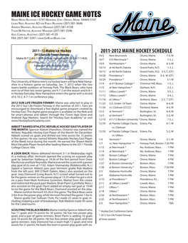 Maine Ice Hockey Game Notes