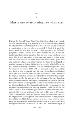 Men in Reserve: Recovering the Civilian Man