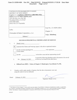 Case 21-10269-ABA Doc 261 Filed 02/22/21