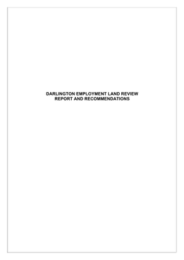 Darlington Employment Land Review Report and Recommendations