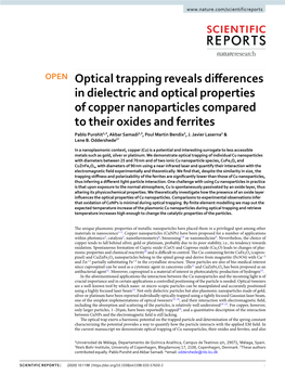 Optical Trapping Reveals Differences in Dielectric and Optical Properties Of