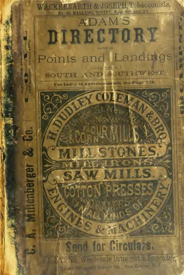 Adam's Directory of Points and Landings on Rivers and Bayous in the States of Alabama, Arkansas, Florida, Georgia, Indiana