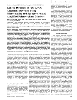 Genetic Diversity of Vitis Davidii Accessions Revealed Using